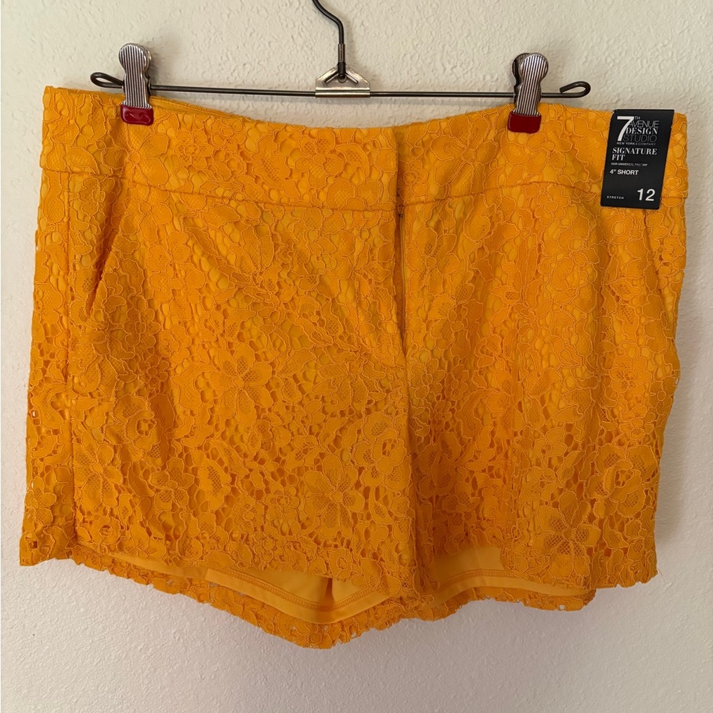 New York & Company Orange Lace Shorts
